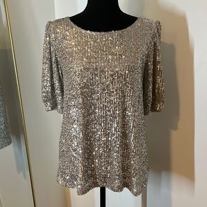 Silver sequin blouse size Large
